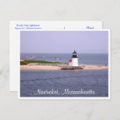 Nantucket Mass Brandt Point Lighthouders Post Card Briefkaart (Voorkant / Achterkant)