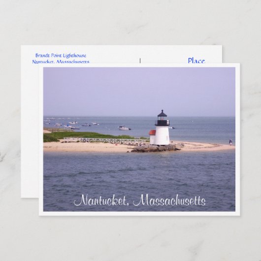 Nantucket Mass Brandt Point Lighthouders Post Card Briefkaart (Voorkant / Achterkant)