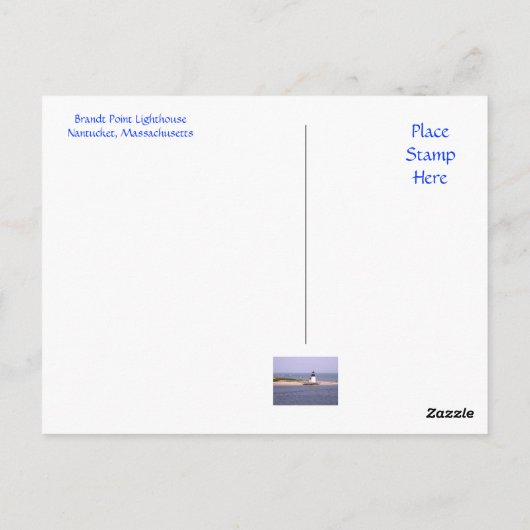 Nantucket Mass Brandt Point Lighthouders Post Card Briefkaart (Achterkant)