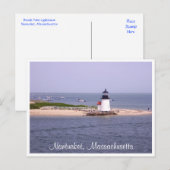 Nantucket Mass Brandt Point Lighthouders Post Card Briefkaart (Voorkant / Achterkant)