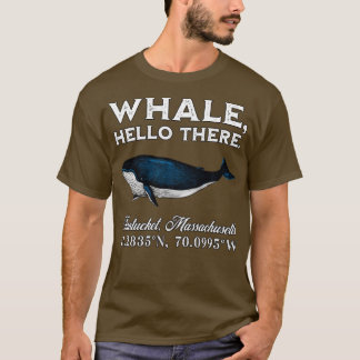 Nantucket Massachusets Walvis Hallo Daar Coördinat T-shirt