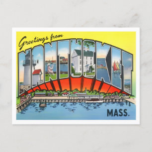 Nantucket, Massachusetts  Big Letters Briefkaart