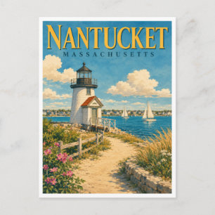 Nantucket Massachusetts Brant Point GeoSaga Briefkaart