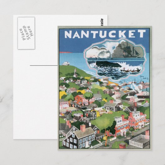Nantucket Massachusetts Briefkaart (Voorkant / Achterkant)