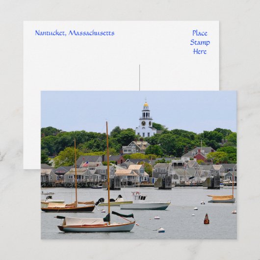 Nantucket Massachusetts, Cape Cod Post Card Briefkaart (Voorkant / Achterkant)
