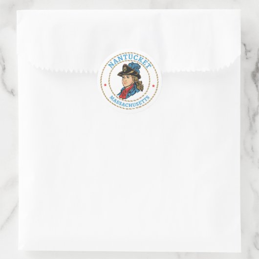 Nantucket Massachusetts Colonial Ronde Sticker (Tas)