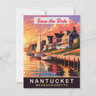 Nantucket Massachusetts Haven Trouwuitnodiging Save The Date