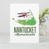Nantucket Massachusetts kaart (Staand voorkant)