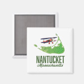 Nantucket Massachusetts Kaart Magneet (Voorkant / Achterkant)