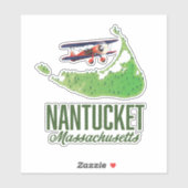 Nantucket Massachusetts Kaart Sticker (Vel)
