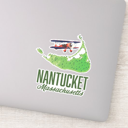 Nantucket Massachusetts Kaart Sticker (Detail)