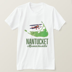 Nantucket Massachusetts Kaart T-shirt