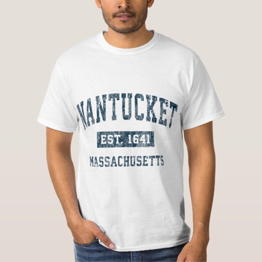 Nantucket Massachusetts MA  sportontwerp N T-shirt (Voorkant)