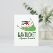Nantucket Massachusetts Map Briefkaart (Staand voorkant)