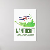 Nantucket Massachusetts Map Canvas Afdruk (Voorkant)