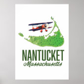 Nantucket Massachusetts Map Poster (Voorkant)