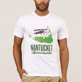 Nantucket Massachusetts Map T-shirt (Voorkant)