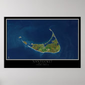 Nantucket Massachusetts Satellite Poster Map (Voorkant)