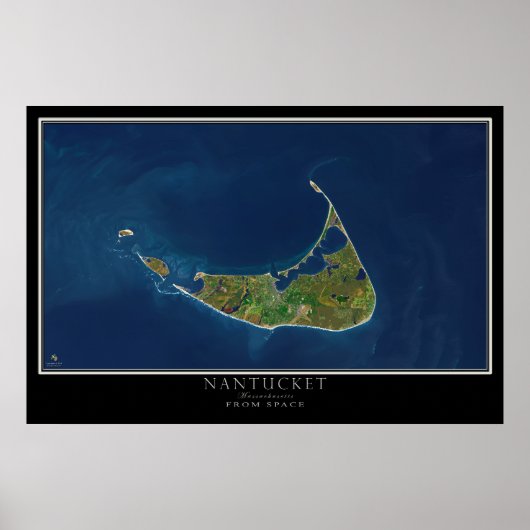 Nantucket Massachusetts Satellite Poster Map (Voorkant)
