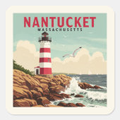  Nantucket Massachusetts Vierkante Sticker (Voorkant)