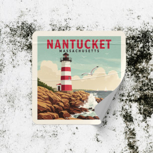 Nantucket Massachusetts Vierkante Sticker