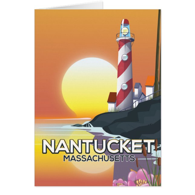 Nantucket Massachusetts vuurtoren reisposter (Voorkant)