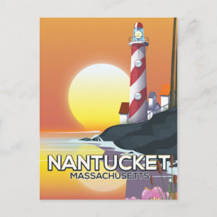 Nantucket Massachusetts vuurtoren reisposter Briefkaart