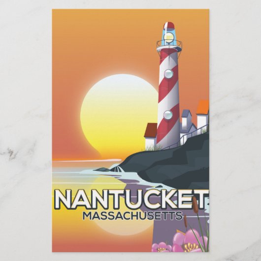 Nantucket Massachusetts vuurtoren reisposter Briefpapier (Voorkant)