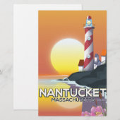 Nantucket Massachusetts vuurtoren reisposter Briefpapier (Voorkant / Achterkant)