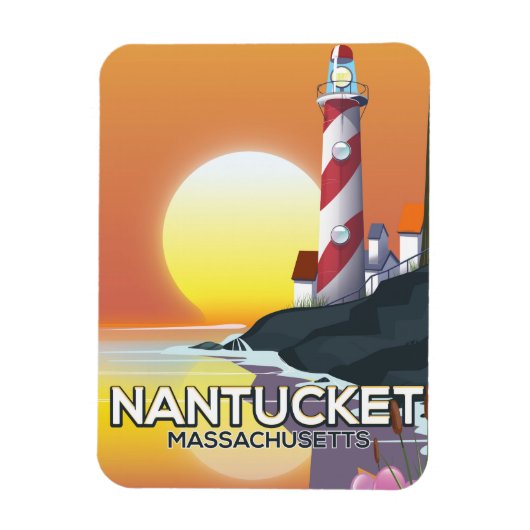 Nantucket Massachusetts vuurtoren reisposter Magneet (Verticaal)