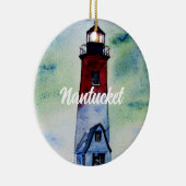 Nantucket Massachusetts Vuurtoren Waterverf Keramisch Ornament (Rechts)