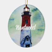 Nantucket Massachusetts Vuurtoren Waterverf Keramisch Ornament (Links)