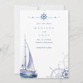 Nantucket Nautical Photo Wedding Save The Date (Voorkant)