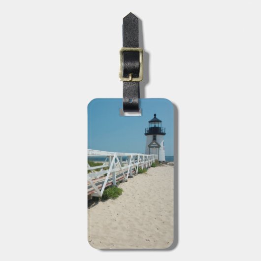 Nantucket. Oude Houten Vuurtoren Bagagelabel (Voorkant verticaal)