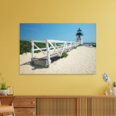 Nantucket. Oude Houten Vuurtoren Canvas Afdruk (Insitu (Woonkamer))