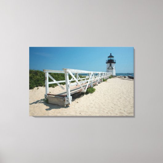 Nantucket. Oude Houten Vuurtoren Canvas Afdruk (Voorkant)