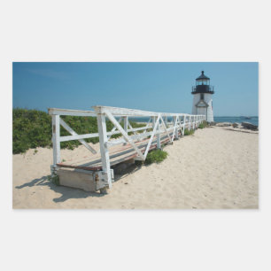Nantucket. Oude Houten Vuurtoren Rechthoekige Sticker