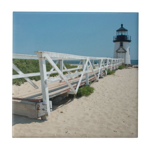 Nantucket. Oude Houten Vuurtoren Tegeltje (Voorkant)