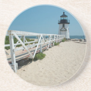 Nantucket. Oude Houten Vuurtoren Zandsteen Onderzetter