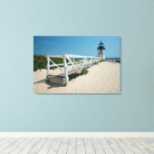 Nantucket. Oude vuurtoren Canvas Afdruk (Insitu (Houten vloer))