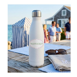 Nantucket Oval Roze & Groen | Preppy Kuststijl Sticker