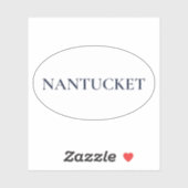 Nantucket Oval | Voorname Kuststijl Sticker (Vel)