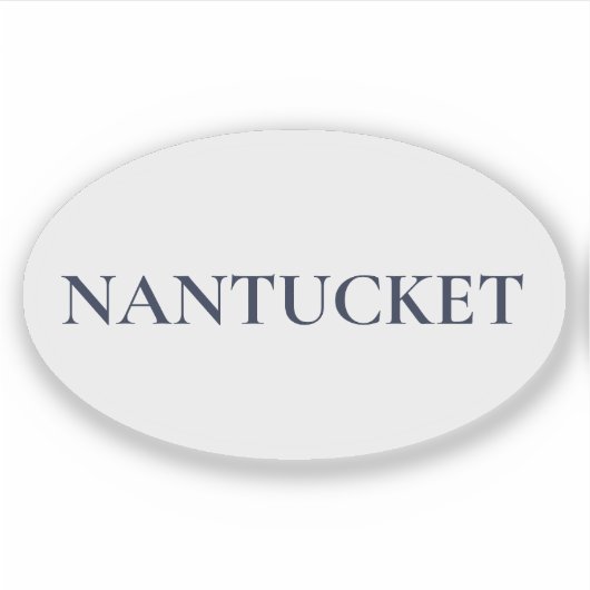 Nantucket Oval | Voorname Kuststijl Sticker (Voorkant)