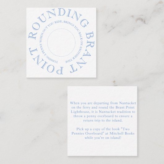 Nantucket Penny Toss Vierkante Visitekaartje (Voorkant / Achterkant)