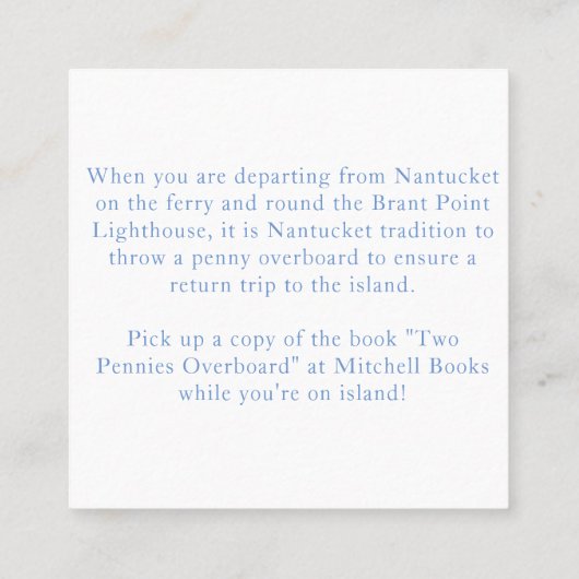 Nantucket Penny Toss Vierkante Visitekaartje (Achterkant)