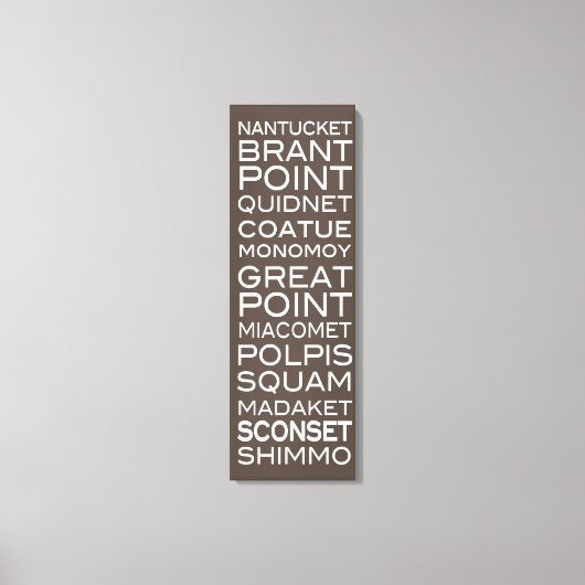 Nantucket Plaatsen Leisteen Bruin & Witte Muurdeco Canvas Afdruk (Voorkant)