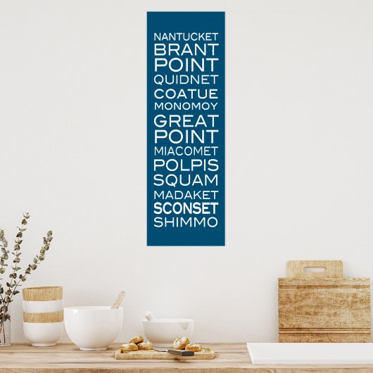 Nantucket plaatst een oud modern Poster (Keuken)