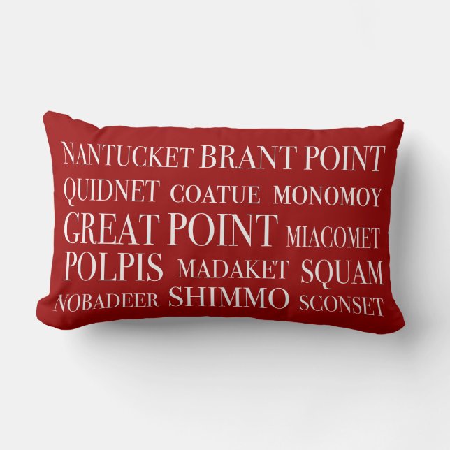 Nantucket plaatst Nautical Red & White Kussen (Voorkant)