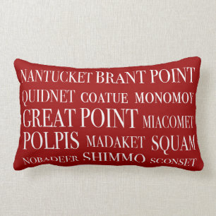 Nantucket plaatst Nautical Red & White Kussen