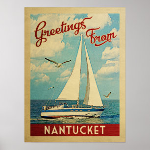 Nantucket Poster Sailboat Massachusetts